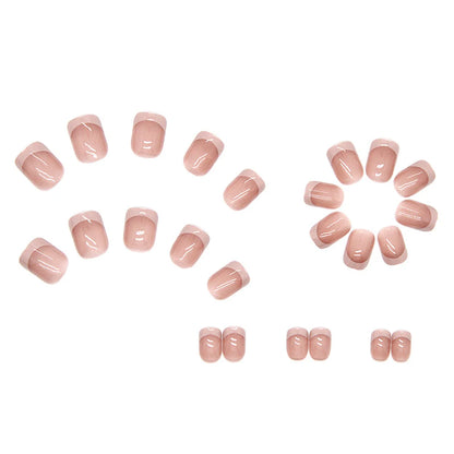 24pcs/box Artificial Nails With Glue Mid-length Fake Nails Gradient Wear Nail Stickers Finished Fake Nails Press On Nails Coffin