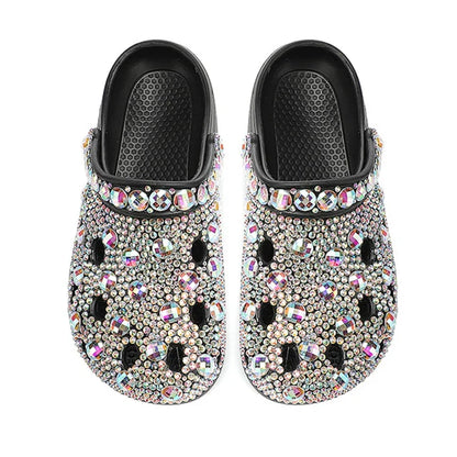 Summer Women Slippers Luxury Rhinestone Decoration Sandals Sparkling Beach Slides Lovers Flip Flop Casual Shoes Plus Size 35-48