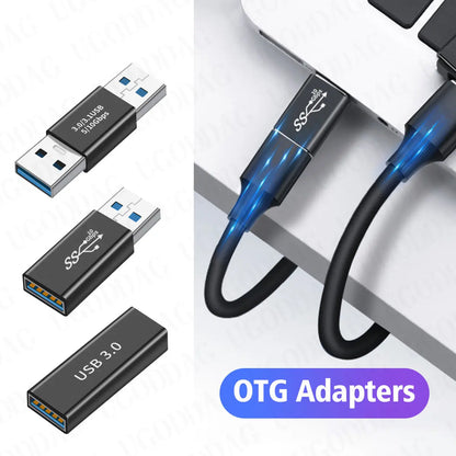 USB 3.0 Connector USB To USB Adapter 5Gbps Gen1 Male to Male Female USB Converter SSD HDD Cable Extender USB 3.0 Extension Plug