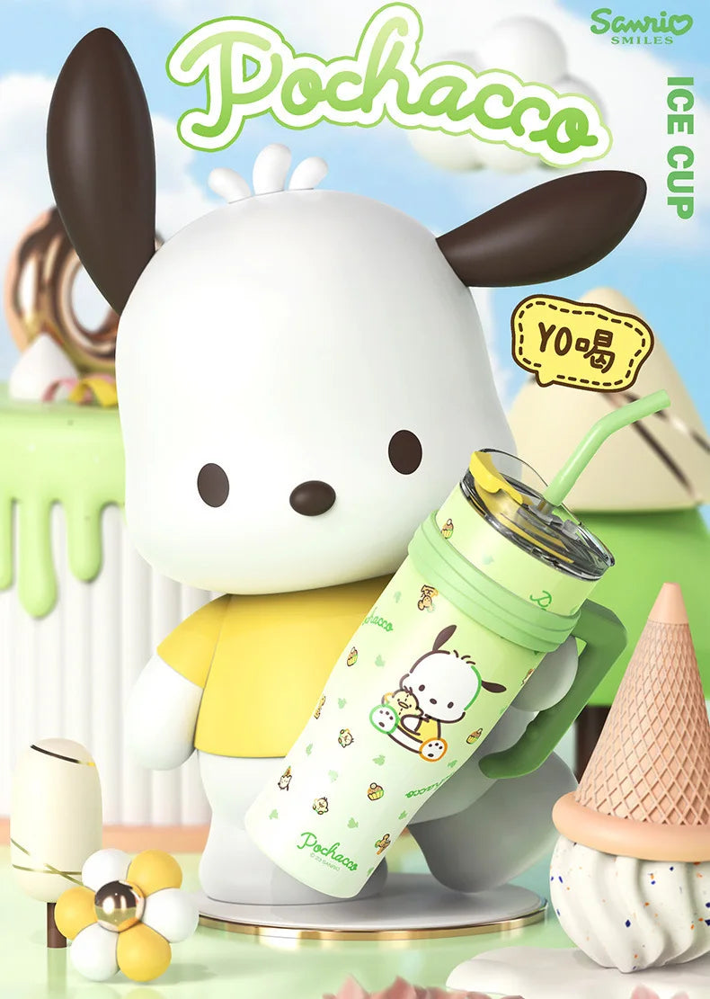 Sanrio Thermos Bottle 1200ml Kuromi Cinnamoroll Sippy Water Cup Vacuum Flask Kawaii Stainless Steel High Capacity Insulated Mug