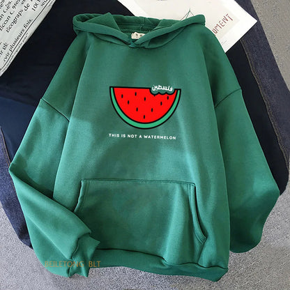 Watermelon PalestineWatermelon Sweatshirts Long Sleeve Women/Men Kawaii Hoodies Winter Fleece Casual Hooded Pullovers Sudadera