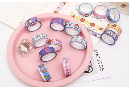 1 Piece 5m Masking Tape Decorative Adhesive Scrapbooking Bear Rabbit Album Stationery Washi Tape Stationery Stickers Photo Diary