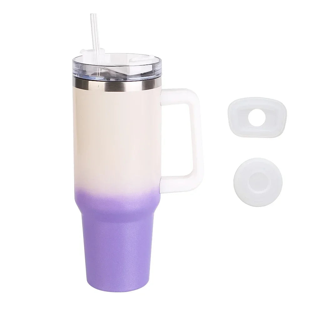 For Stanley Tumbler 40oz Stainless Steel Car Mug with Handle Straw Double Wall Thermal Iced Travel Cup Vacuum Insulated Coffee