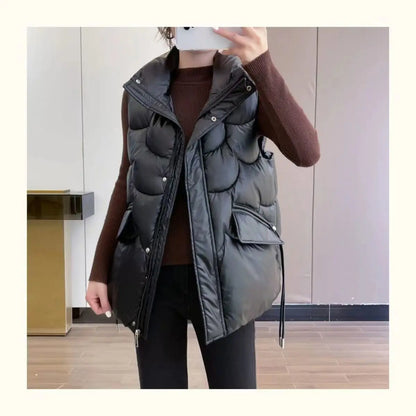 2024 New Down Cotton Waistcoat Womens Autumn Winter Parkas Thicken Warm Cotton-Padded Vests Coat Female Sleeveless Puffer Vests