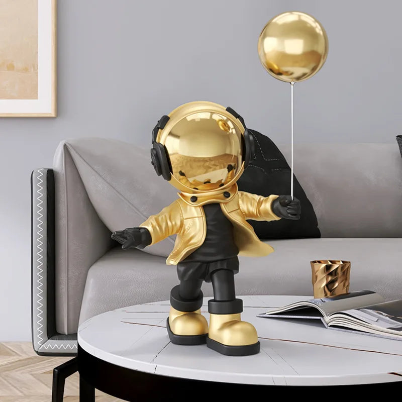 Plating Golden Astronaut Big Statue for Live room Statu home decor Luxury Ornament Floor Decorative Sculpture Design home Resin