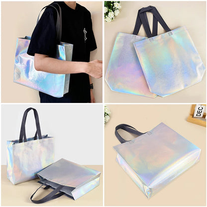 1/5/10Pcs Iridescent Gift Bags for Wedding Birthday Party Christmas Gift Packaging Bachelorette Party Bridesmaid Gift Supplies