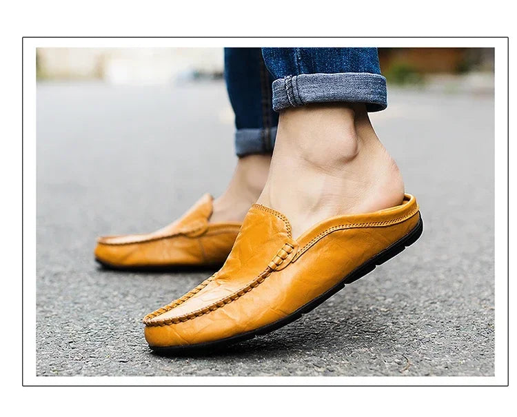 Genuine Leather Men Shoes Casual  Mens Loafers Moccasins Luxury Brand Formal Slip on Male Boat Shoes Zapatos De Hombre