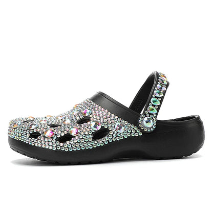 Summer Women Slippers Luxury Rhinestone Decoration Sandals Sparkling Beach Slides Lovers Flip Flop Casual Shoes Plus Size 35-48