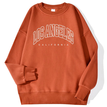 Los Angeles California Letter Print Sweatshirt For Men Fashion High Quality Hoodie Autumn Casual Pullover Simple Loose Clothes