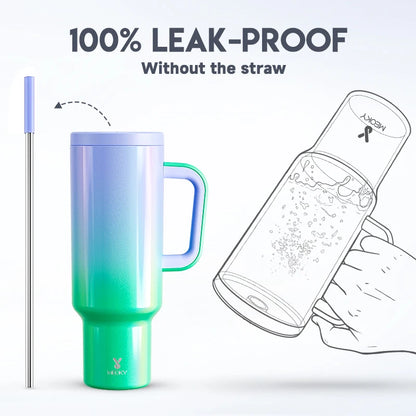 50oz Cup Meoky Large Capacity Vacuum Straw Cup with Lid Handle Stainless Steel Mlik Tea Mug Water Bottle for Travel Hiking