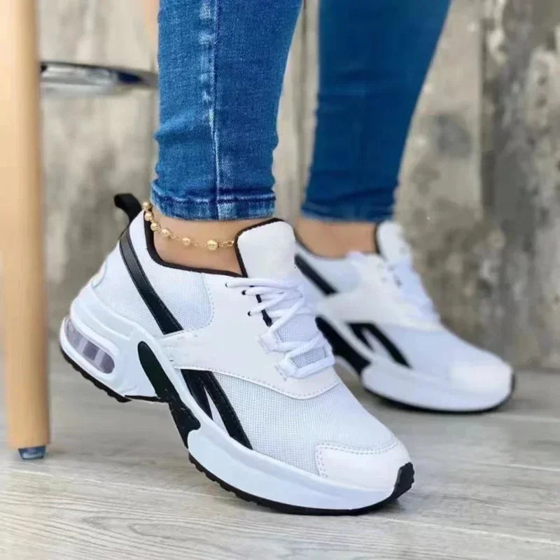 Ladies Sneakers Plus Size 43 Autumn Women Lace Up Wedge Platform Casual Shoes Ladies Outdoor Fashion Air Cushion jogging Shoes