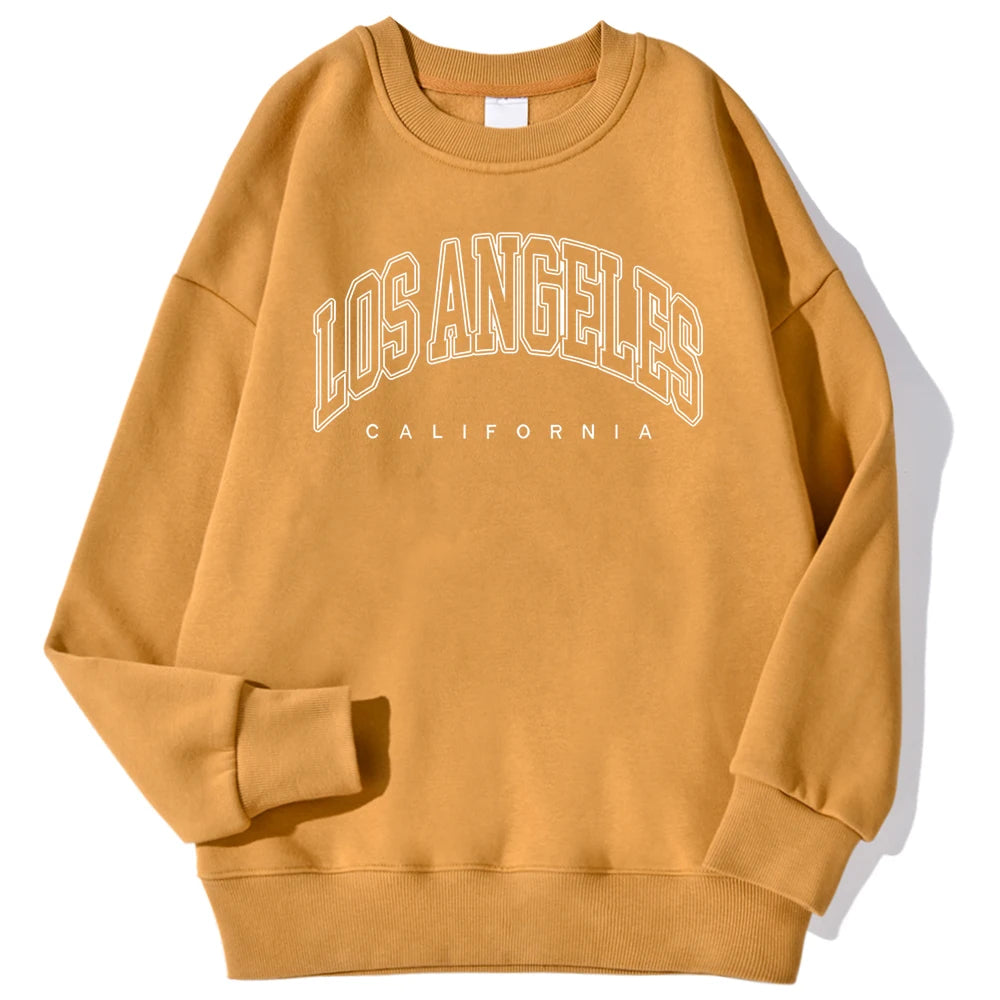 Los Angeles California Letter Print Sweatshirt For Men Fashion High Quality Hoodie Autumn Casual Pullover Simple Loose Clothes