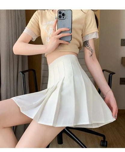 Pink Pleated Skirt Summer Black Mini Skirts Women Sexy Short Skirt White Skirt Kawaii Y2k Skirt High Waist Big size Tennis Skirt