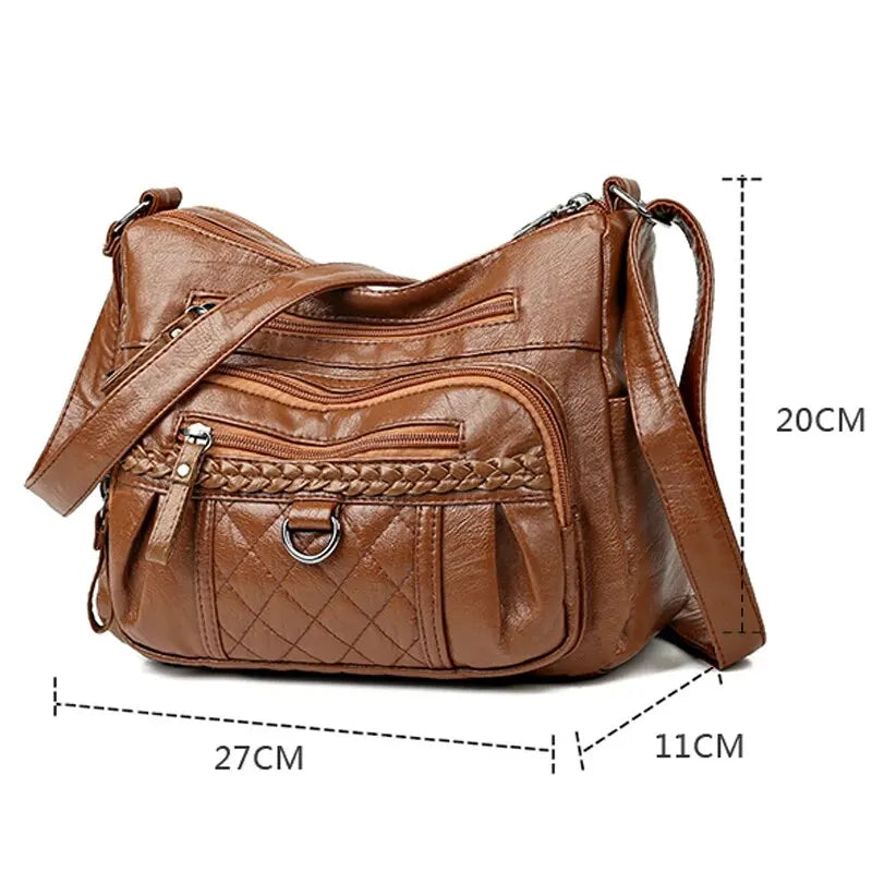 Vintage Pu Leather Luxury Purses and Handbags 2024 High Quality Women&