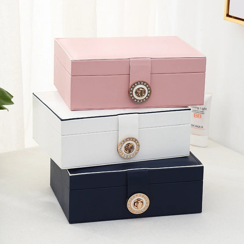 Jewelry Box for Women Girls,Jewelry Organizer Container ,PU Leather Storage Case with Removable Tray,Jewelry Display Holder