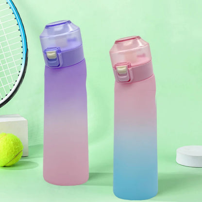 LUSQI Air Flavored Water Bottle With 7 Flavor Ring Sports Fashion Straw Tritan Plastic Cup Suitable for Outdoor Sports Fitness