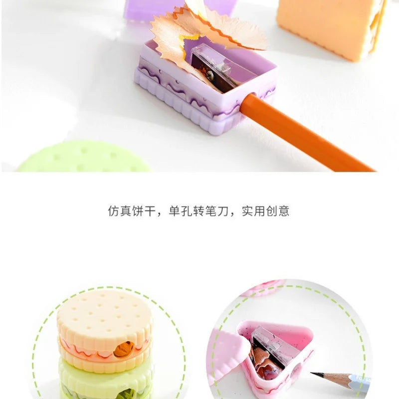 3pcs/lot Creative Fresh and Cute Biscuit Pencil Sharpener Children&