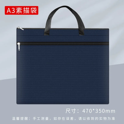 A3 File Bag Portable Zipper Oxford Cloth Waterproof 8k Sketch Drawing Art Storage Bag Canvas Bag School Office Filing Products