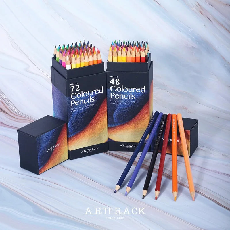 12/72 Colors Oily Colored Pencils Hexagon Wooden Handle Set Artist Painting Drawing Sketch Art Design School Supplies Stationery