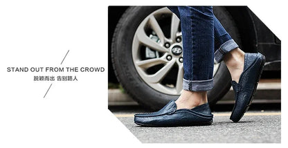 Genuine Leather Men Shoes Casual  Mens Loafers Moccasins Luxury Brand Formal Slip on Male Boat Shoes Zapatos De Hombre