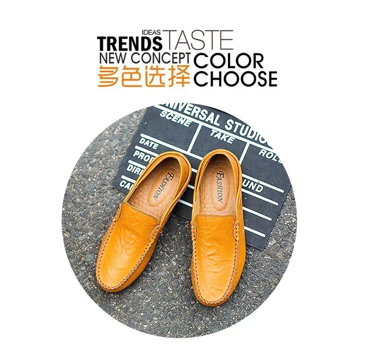 Genuine Leather Men Shoes Casual  Mens Loafers Moccasins Luxury Brand Formal Slip on Male Boat Shoes Zapatos De Hombre