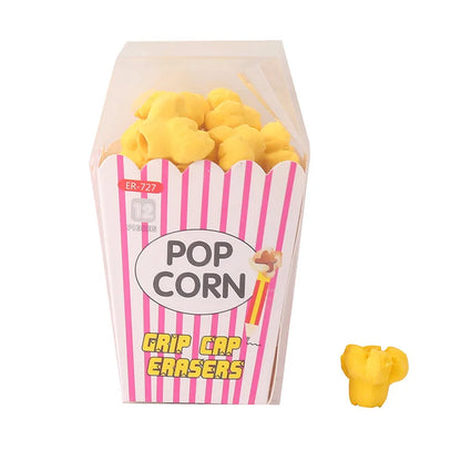 1 pack Ins Novelty Cartoon Popcorn Pencil Eraser Japanese Stationery Kids School Supplies Kawaii Eraser for Girls Student Prizes