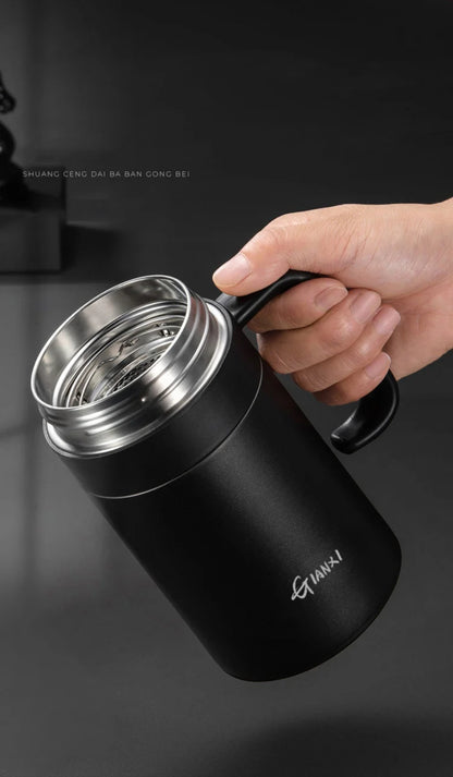 Stainless Steel Thermos Portable Straw Thermos Bottle Leak-Proof Household Office Outdoor Thermal Cups Vacuum Flask Insulation