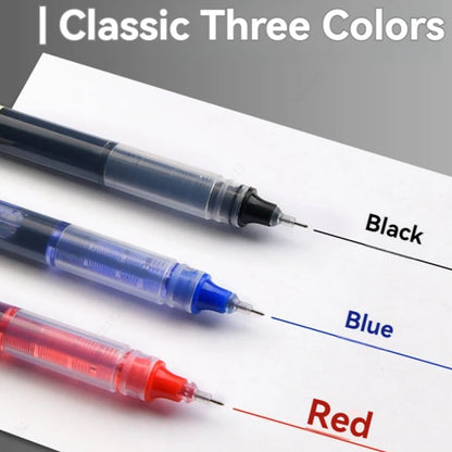 3-5Pcs Straight Liquid Gel Pen Quick-drying,Large-capacity 0.5mmBlack/Blue/red Ink for Writing School Office Stationery Supplies