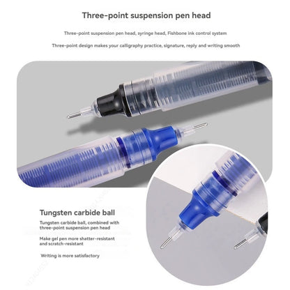 3-5Pcs Straight Liquid Gel Pen Quick-drying,Large-capacity 0.5mmBlack/Blue/red Ink for Writing School Office Stationery Supplies