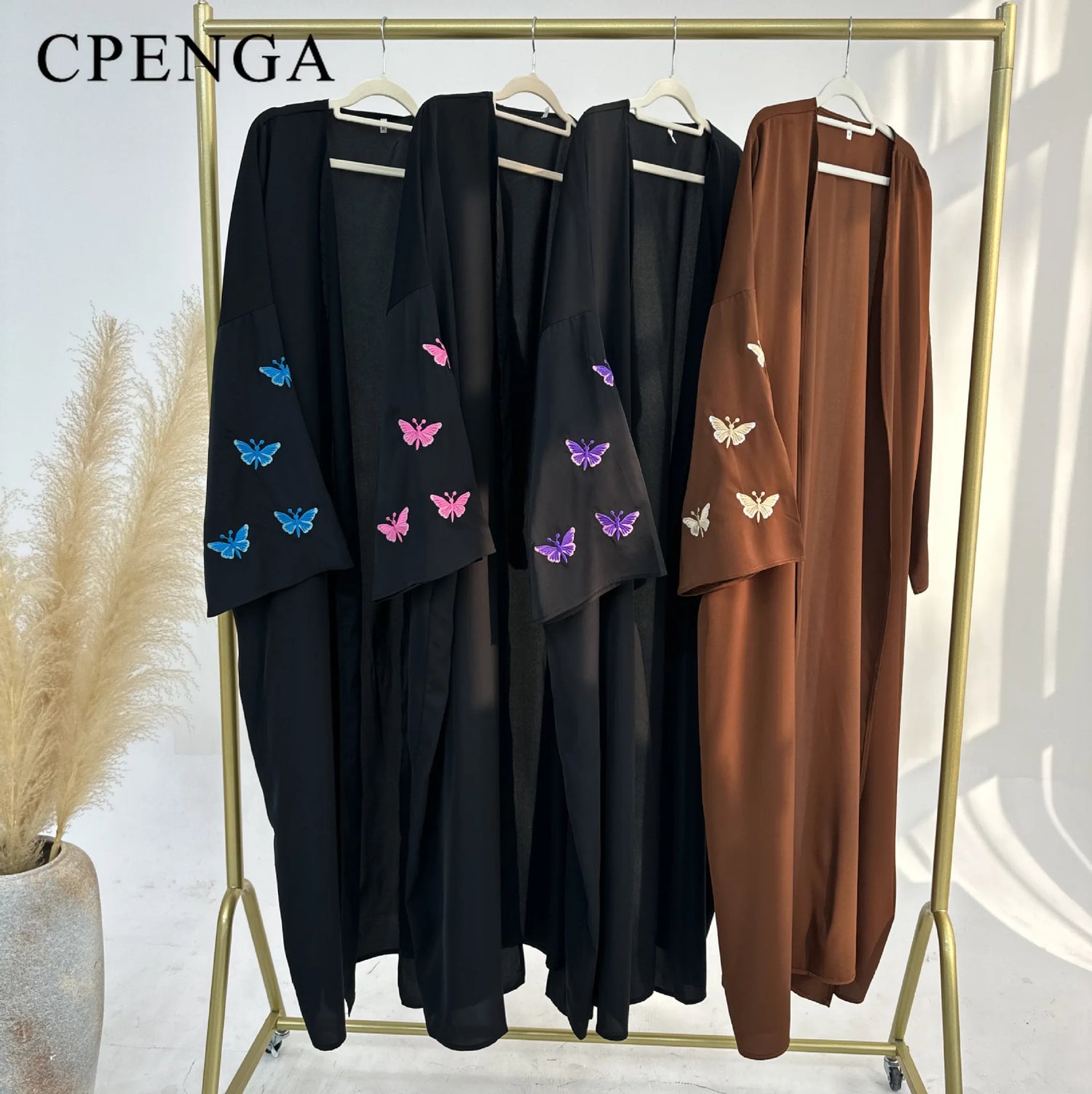 2024 New Butterfly Embroidery Abaya for Muslim Women Elegant Party Dresses Middle East Türkiye Dubai Cardigan Islam Clothing