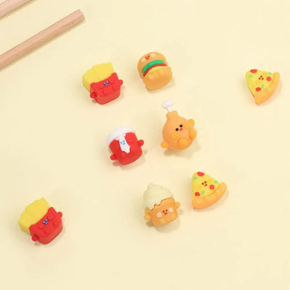 3pcs Elasticity 3D Shape Eraser Traceless Cheese Bear Panda Fast Food Pencil Wiping Eraser Dustless Sharing Packing Mini Eraser