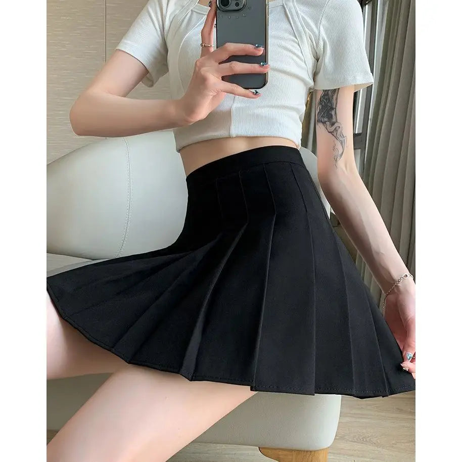 Pink Pleated Skirt Summer Black Mini Skirts Women Sexy Short Skirt White Skirt Kawaii Y2k Skirt High Waist Big size Tennis Skirt