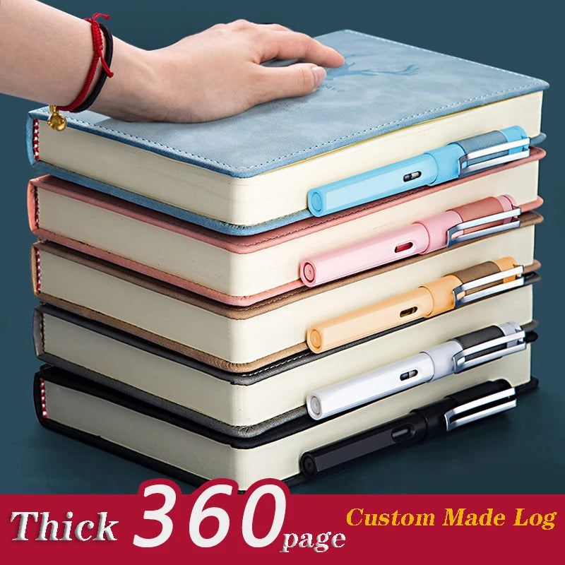 2023New 360 Pages Super Thick Leather A5 Journal Notebook Daily Business Office Work Notebooks Notepad Diary School Supplies Hot