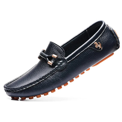 2022 White Loafers Men Handmade Leather Shoes Black Casual Driving Flats Blue Slip-On Moccasins Boat Shoes Plus Size 46 47 48