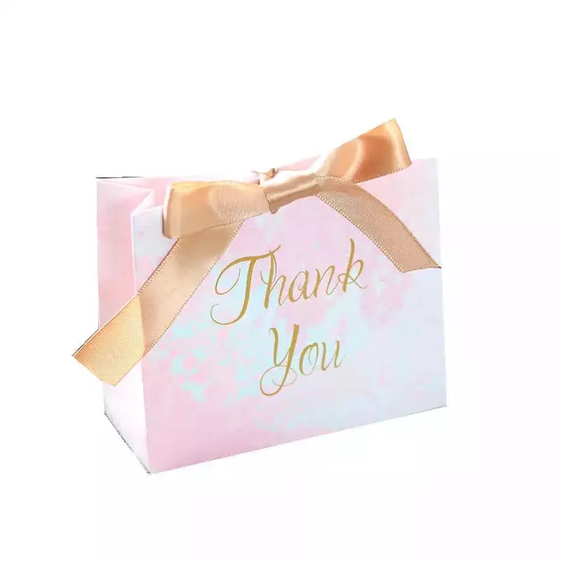 30pcs Pink / white marble style Candy Boxes Chocolate Bag baby shower Party Wedding Favors thank you souvenirs Gift Bag wrapper