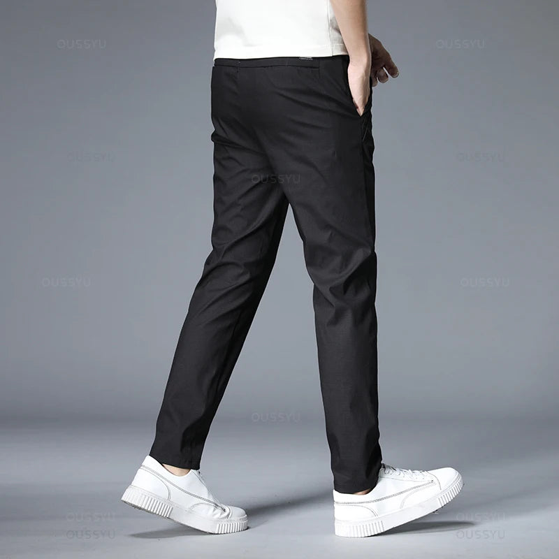 Summer New Thin Casual Pants Men 4 Colors Classic Style Fashion Business Slim Fit Straight Cotton Solid Color Brand Trousers 38