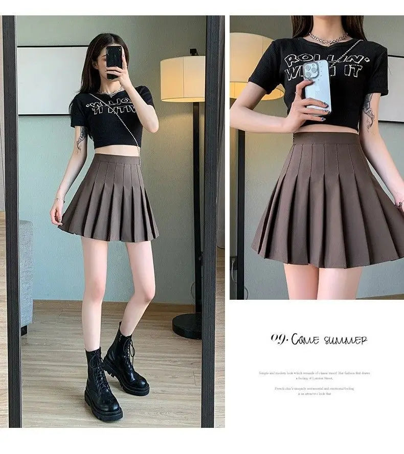 Pink Pleated Skirt Summer Black Mini Skirts Women Sexy Short Skirt White Skirt Kawaii Y2k Skirt High Waist Big size Tennis Skirt