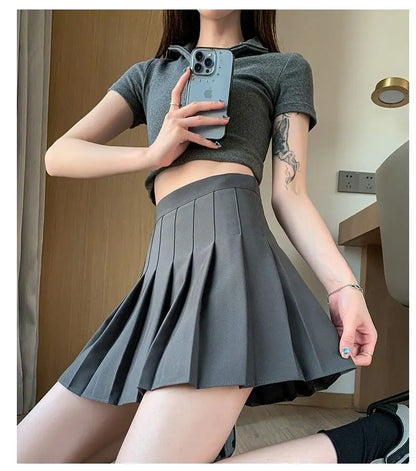 Pink Pleated Skirt Summer Black Mini Skirts Women Sexy Short Skirt White Skirt Kawaii Y2k Skirt High Waist Big size Tennis Skirt