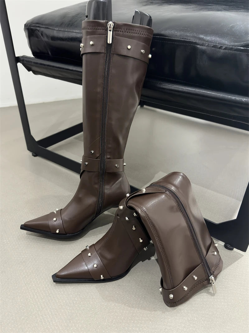 New Style Thin High Heel Women Boots 2024 Pointed Toe Women&