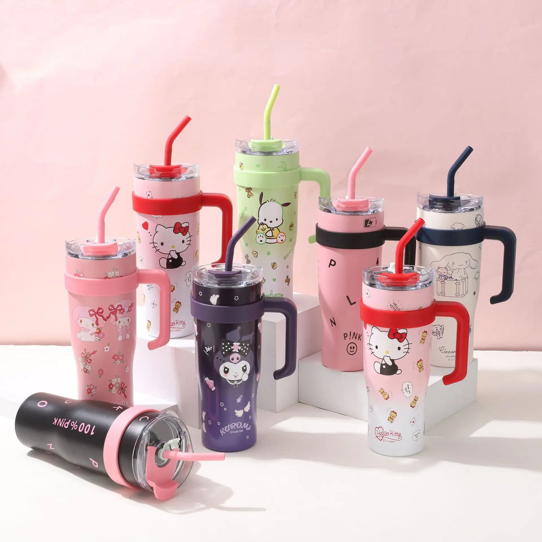 Sanrio Thermos Bottle 1200ml Kuromi Cinnamoroll Sippy Water Cup Vacuum Flask Kawaii Stainless Steel High Capacity Insulated Mug