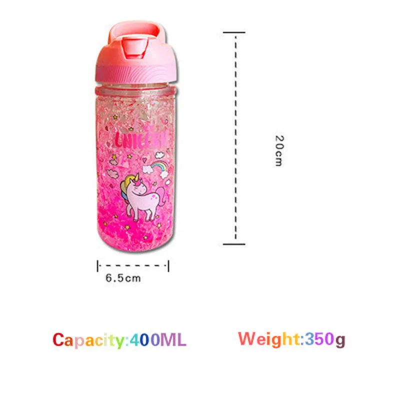 Stylish Double Straw Unicorn Ice Cup Summer Cold Drink Juice Coffee Water Cup Boy&