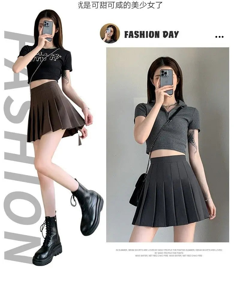 Pink Pleated Skirt Summer Black Mini Skirts Women Sexy Short Skirt White Skirt Kawaii Y2k Skirt High Waist Big size Tennis Skirt