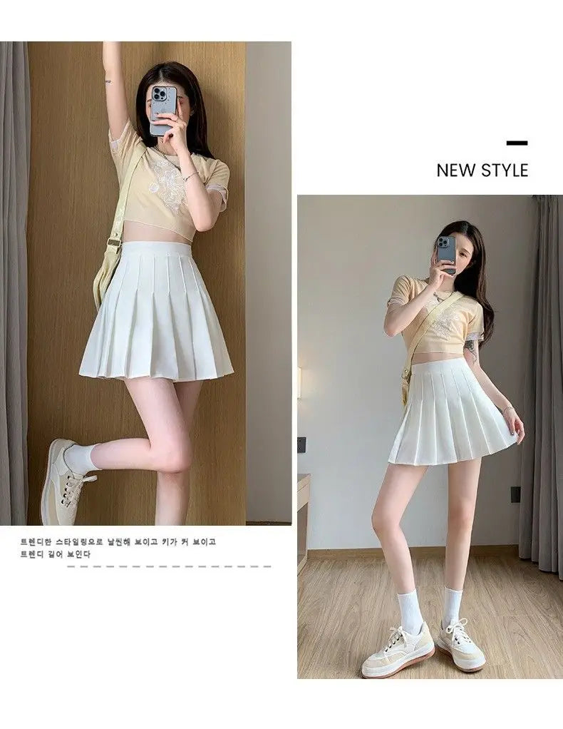 Pink Pleated Skirt Summer Black Mini Skirts Women Sexy Short Skirt White Skirt Kawaii Y2k Skirt High Waist Big size Tennis Skirt