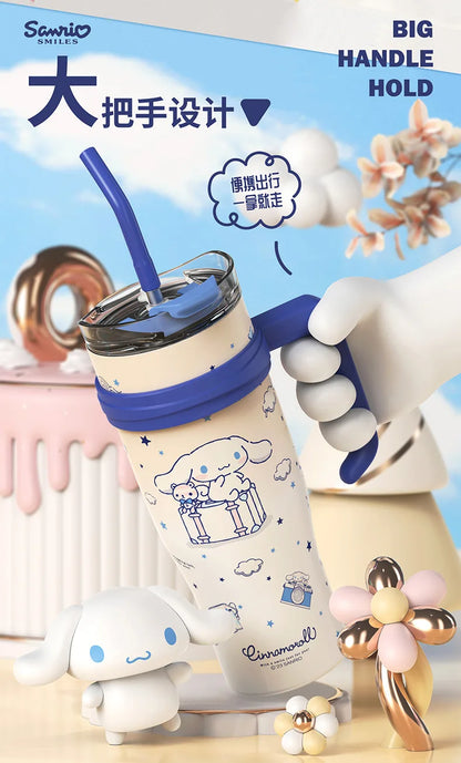 Sanrio Thermos Bottle 1200ml Kuromi Cinnamoroll Sippy Water Cup Vacuum Flask Kawaii Stainless Steel High Capacity Insulated Mug