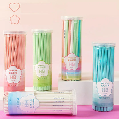 50Pcs/Pack 2B/HB Pencils Petal flower pencil love heart Standard Pencil Macaron color Cute Stationery Office School Supplies