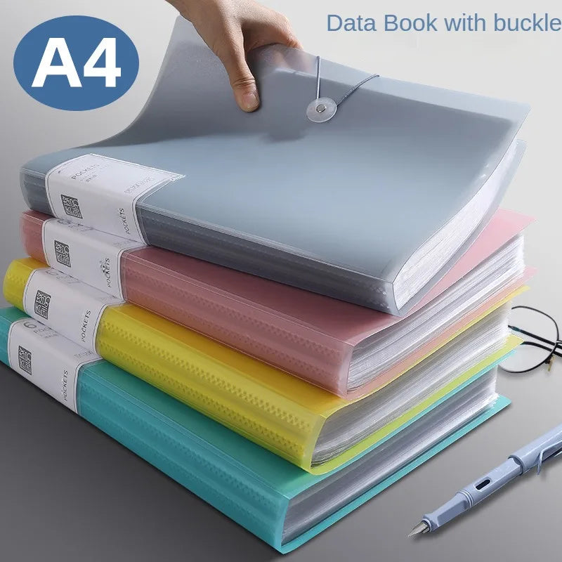 A4 Color Transparent Folder Document Large Capacity Dustproof Waterproof File Organizer Score Test PaperHolder Student File File