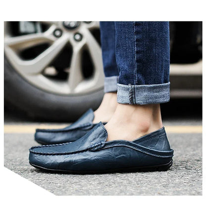 Genuine Leather Men Shoes Casual  Mens Loafers Moccasins Luxury Brand Formal Slip on Male Boat Shoes Zapatos De Hombre