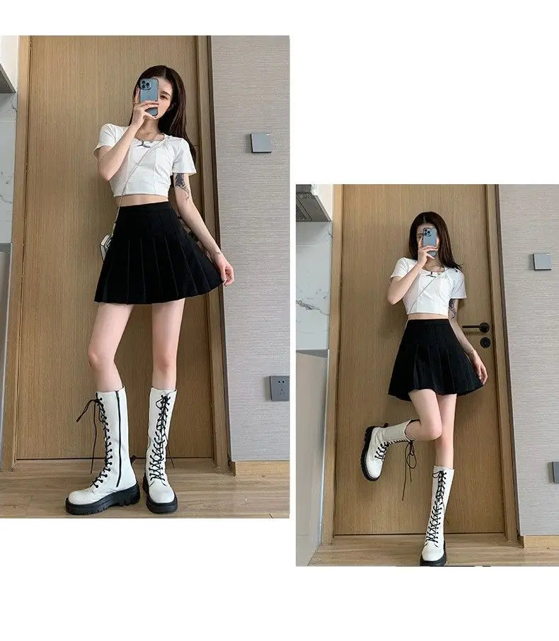 Pink Pleated Skirt Summer Black Mini Skirts Women Sexy Short Skirt White Skirt Kawaii Y2k Skirt High Waist Big size Tennis Skirt