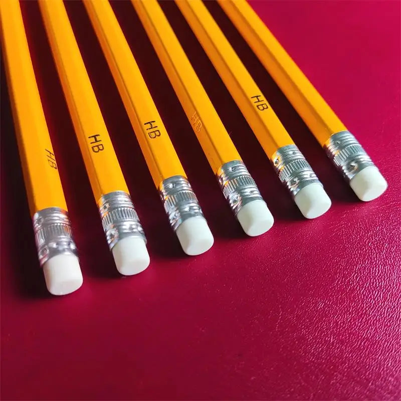 10 PCS/Bag Wooden Pencil HB Pencil With Eraser Children&