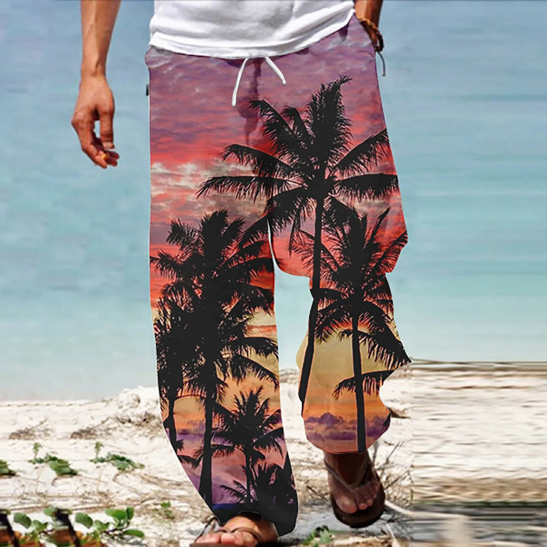 Summer Beach Hippie Harem Pants For Men Streetwear Baggy Boho Yoga Hawaiianss Drop Crotch Trouser Men&